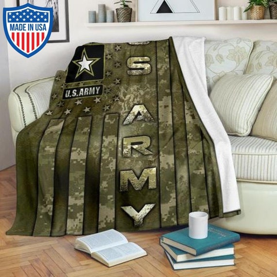 US Army Veteran Blanket Military Veteran Bedding Quilt Throw Etsy