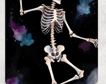 Halloween Skeleton Throw Blanket: Gothic Starry Fleee Blanket