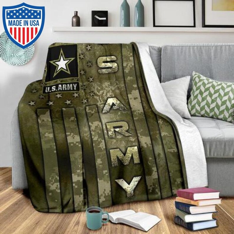 US Army Veteran Blanket Military Veteran Bedding Quilt Throw Etsy