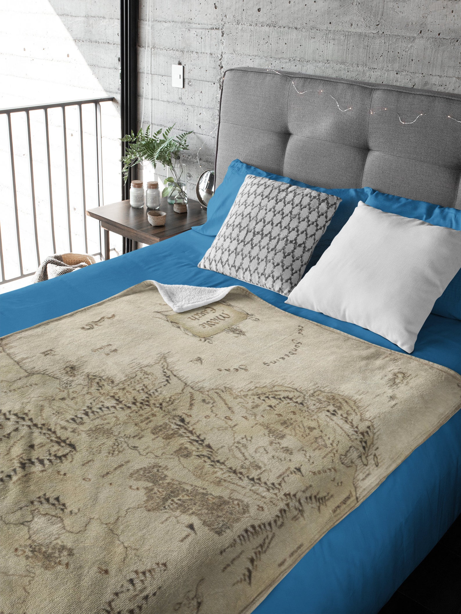 Middle Earth Map Fleece Blanket Etsy UK