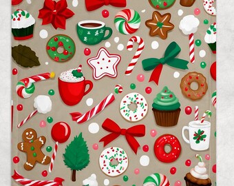 Cute Christmas Blanket For Kids, Holiday Decor, Toddler Christmas Bedding, Baby First Christmas, Winter Baby Shower Gift