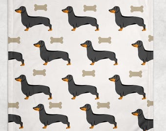 Dachshund Botanical Blanket - Cozy Fleece Throw, Dachshund Lover Gifts, Lightweight Dog Blanket Sausage Dog Gift for Doxie Lovers