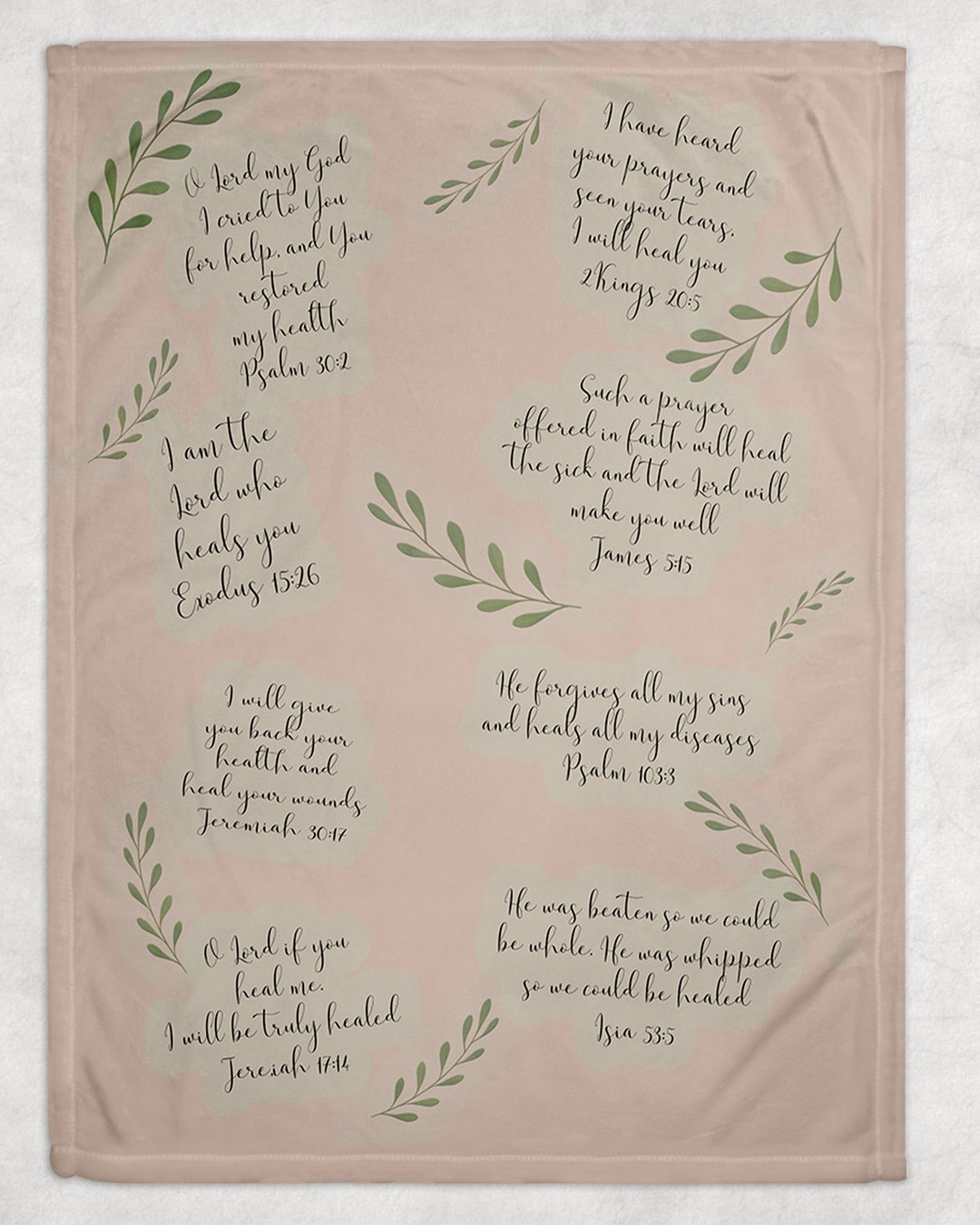 Healing Scriptures Throw Blanket, Prayer Bible Verse Etsy
