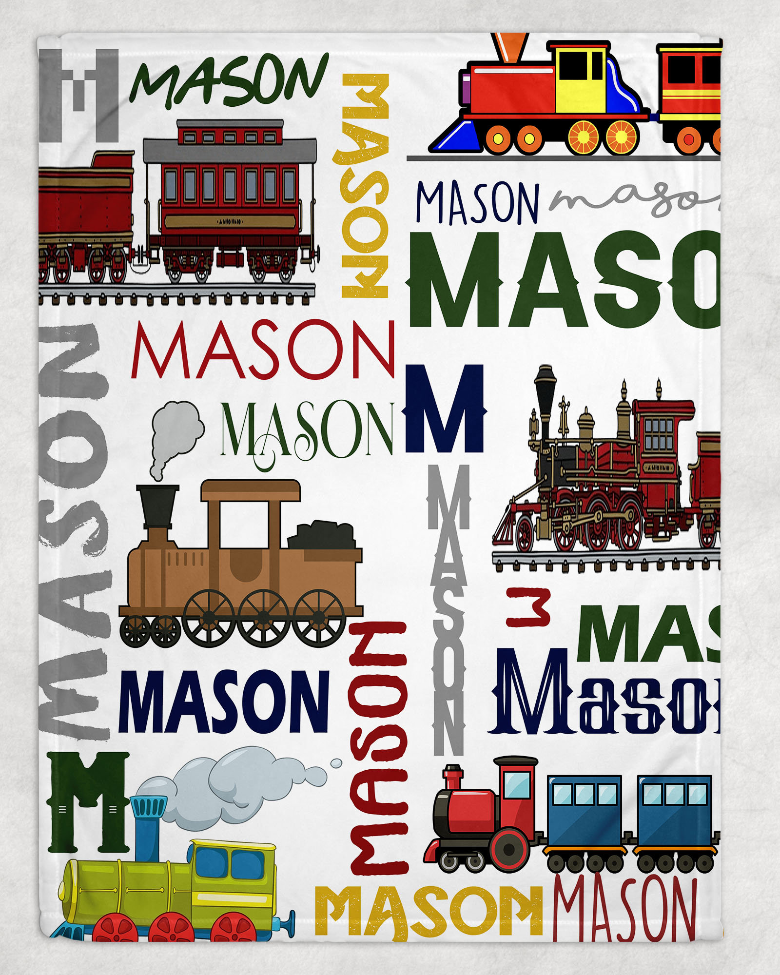 Personalized Train Baby Blanket Trains Personalized Blanket Etsy