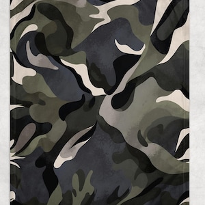 Schwarze Camo Decke, Camouflage Decke, Camo Fleece-Decke, Camo Erwachsene Kinderdecke, Camouflage-Liebhaber-Geschenk
