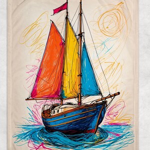 Manta decorativa con diseño náutico de velero antiguo. Arte cartográfico con tinta azul de Ocean Voyage, regalo para entusiastas de los barcos. Mapa del mundo