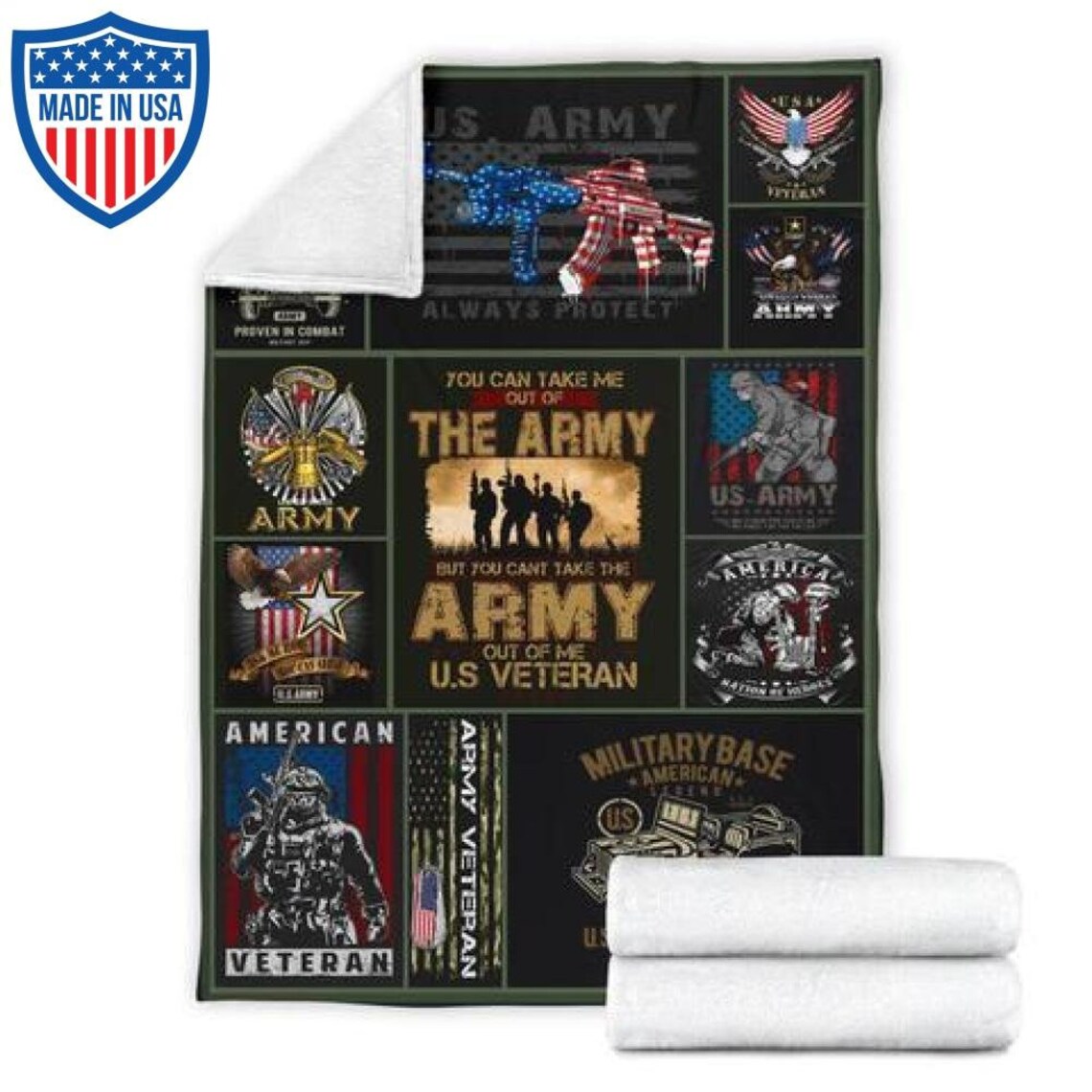 US Army Veteran Blanket Military Veteran Bedding Quilt Throw Etsy