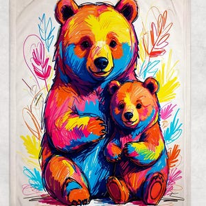 Mama Bär Decke | Mama Geschenk von Kinder Mama Bär Cubs Cottagecore Familie Fleece Überwurf Mommy to Be