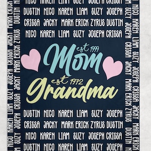 Personalized Grandma Blanket, Personalized Blanket For Grandma, Mothers Day Blanket, Nana Blanket, Grandma Gift, Personalized Gifts for Mom