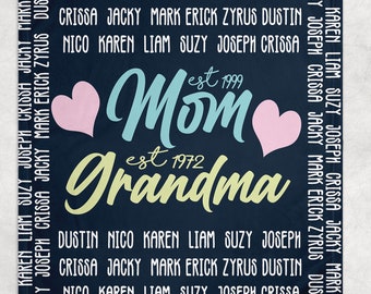 Personalized Grandma Blanket, Personalized Blanket For Grandma, Mothers Day Blanket, Nana Blanket, Grandma Gift, Personalized Gifts for Mom