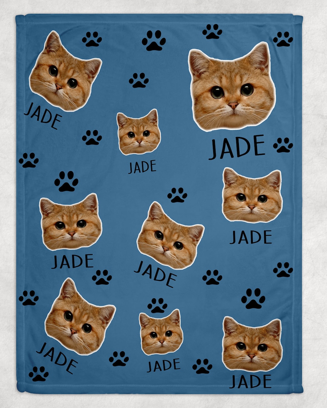 Personalized Cat Blanket, Personalized Cat Lover Gift, Custom Photo