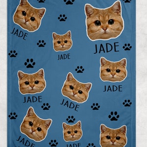 Personalized cat blanket, Personalized cat lover gift, Custom photo blanket, Pet photo blanket, Photo blanket customized
