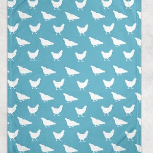 Cute chicken fleece blanket, funny chicken blanket, chicken lover gift, blanket for farmer, farmhouse decor, blanket for girls
