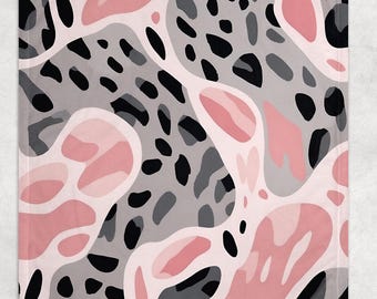 Leopard Minky Blanket, Pink and Grey Minky Leopard Blanket, Leopard Baby Blanket Girl, Grey Pink Leopard Baby Shower, Leopard Nursery