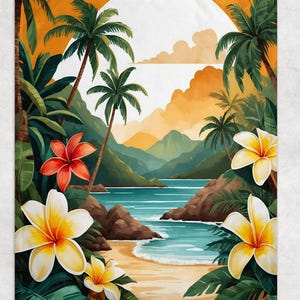 Couverture polaire plumeria banane