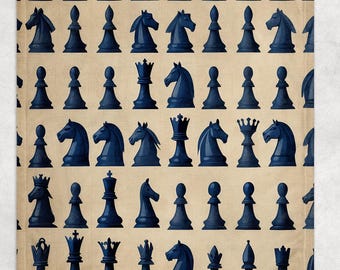 Vintage Chess Couch Throw Blanket | Vintage Aesthetic Couch Throw Blanket | Cozy Man Cave Blanket | Cabin Decor | Christmas Chess Gift