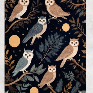 Magical Owls Fleece Blanket - Cozy Owl and Nature Throw, Soft Fleece Bedspread, Warm Animal Print Bed Cover