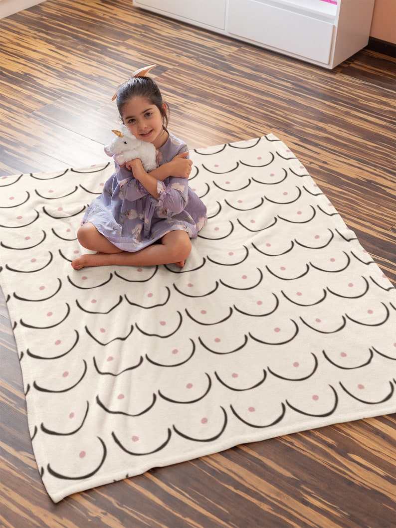 Boobs Soft Fleece Blanket Boob Pattern Breastfeeding Blanket Etsy