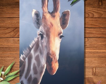 Giraffe Print, Giraffe Painting, Safari Animals Print, Giraffe Canvas Gift, New Home Gift, Animal Nursery Wall Decor, Valentines Day Gift