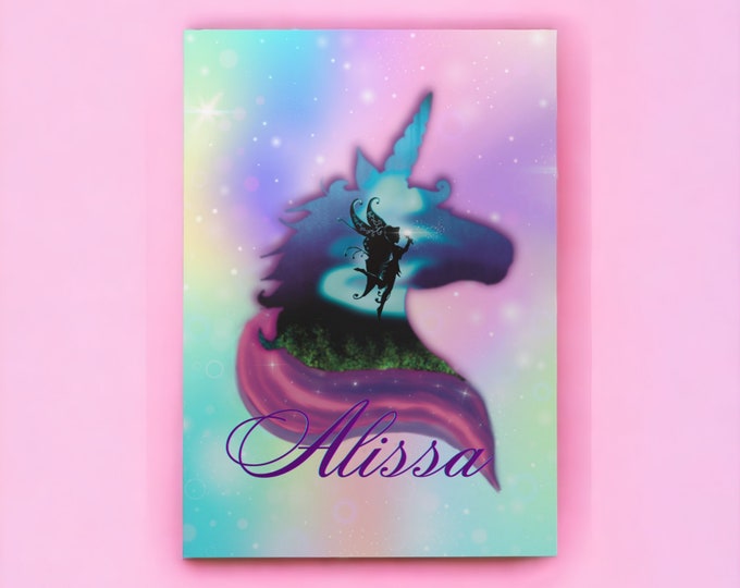 Personalised Unicorn Poster or Canvas Print