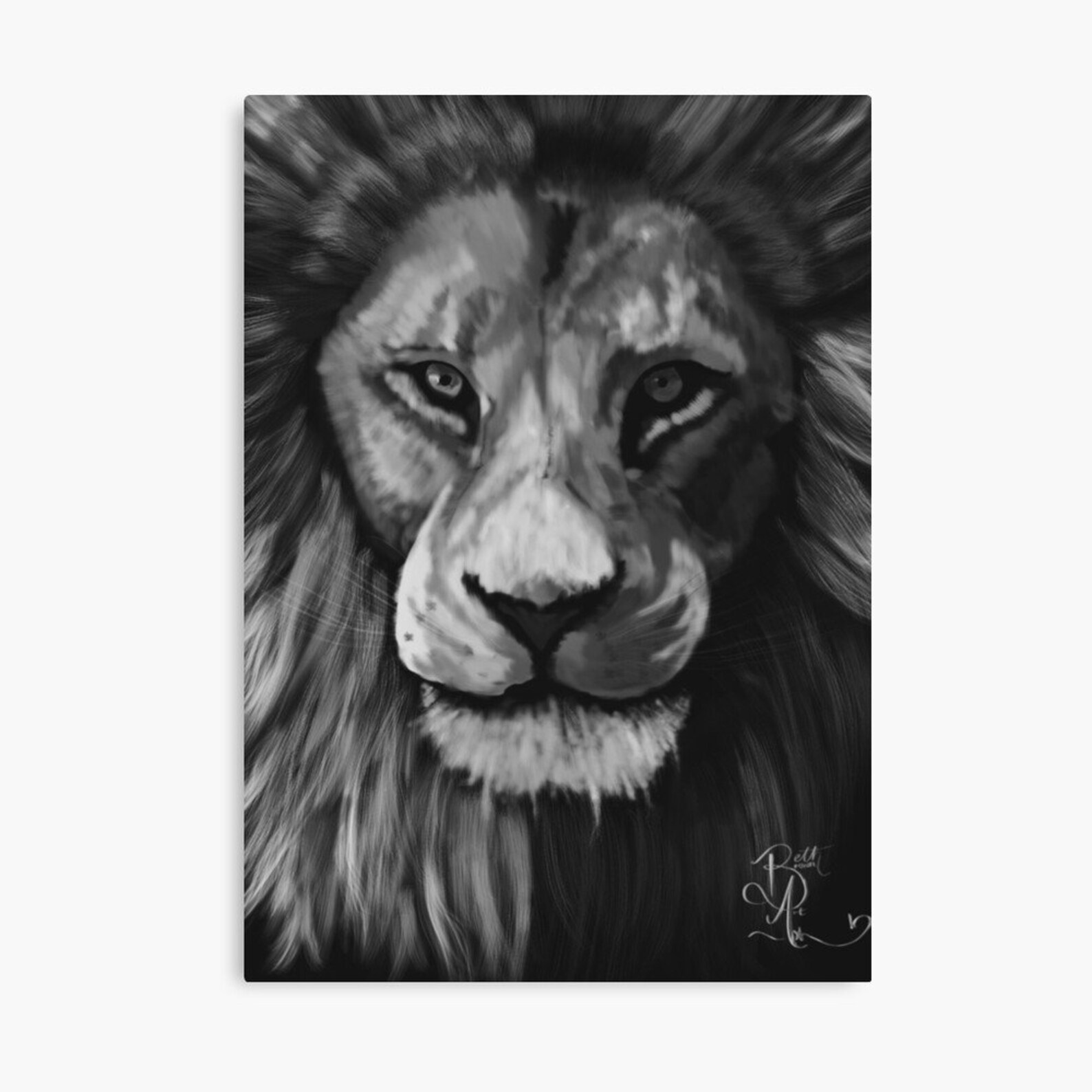 Framed Lion Wall Art Office Wall Art Black and White Etsy