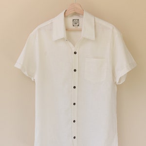 White Hemp Button Down Shirt Kidsofhemp