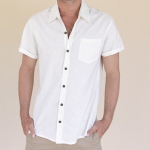 White Hemp Button Down Shirt Kidsofhemp