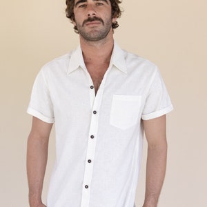 White Hemp Button Down Shirt Kidsofhemp