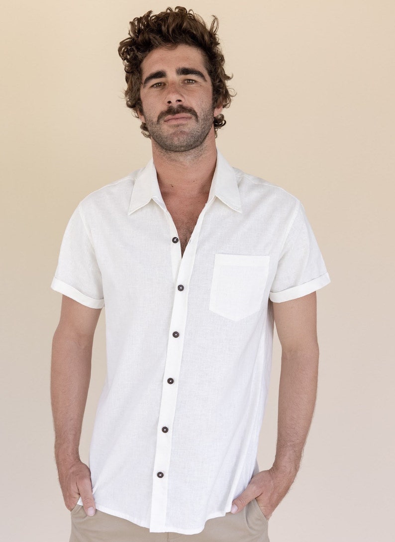 White Hemp Button Down Shirt Kidsofhemp