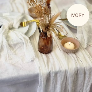 Ivory Boho Wedding Muslin Cheesecloth table runner Wedding arch,  Rustic wedding centerpiece ceremony  wedding arbor decor