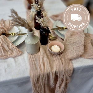 Mink Boho Wedding Garze Table Runner Rustic Wedding Centrepiece Garza Runner Rustico Table Runner Decorazione per matrimonio Aisle 39 colori