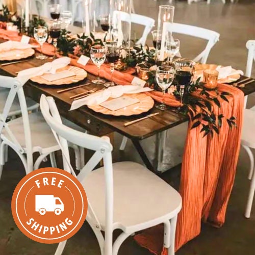 Terracotta Boho Wedding Gauze Table Runner Rustic Wedding