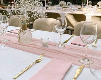 Blush Pink Chiffon Wedding Table Runner Rustic Wedding Centrepiece Chiffon Runner Rustic Table Runner Wedding Decor Aisle Backdrop