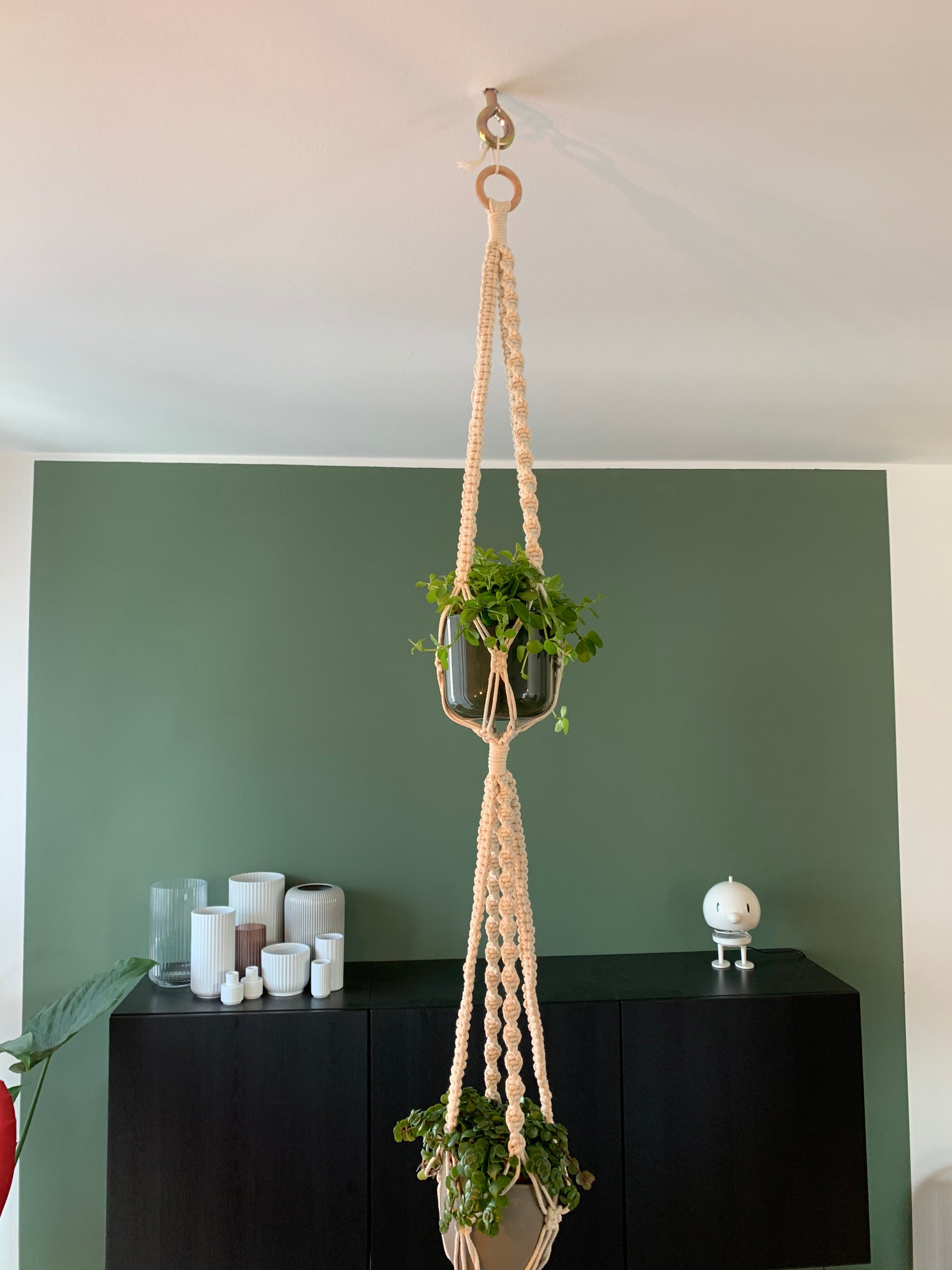 blumenampel lederband