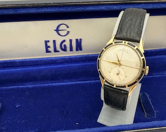 Lord Elgin Men's Vintage 1950s Clubman Manual Wind Waffle Dial