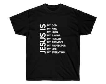 Jezus is mijn koning, Christian Tee, Christian T-Shirts, Faith Shirt, Religieus Shirt, Jesus Shirt---Unisex Ultra Cotton Tee