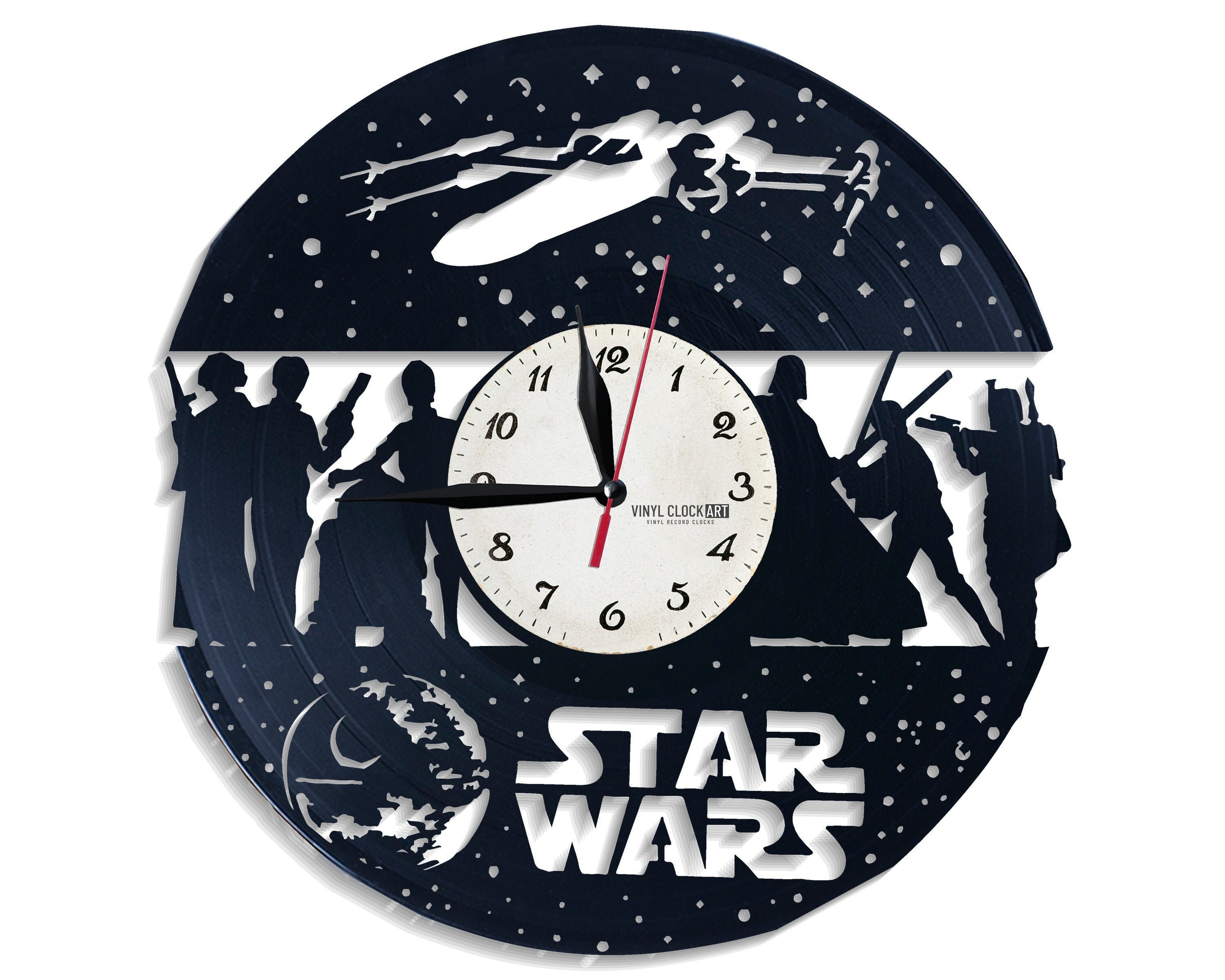 Star wars vinyl wall clock made for force awakens fan gift Etsy