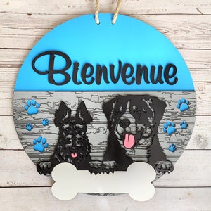 Cartel de bienvenida con tu mascota. Personalizado