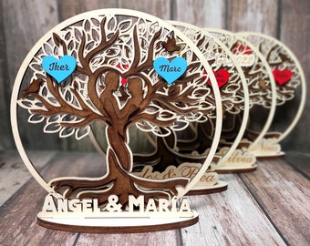 木製のパーソナライズされた生命の樹。
