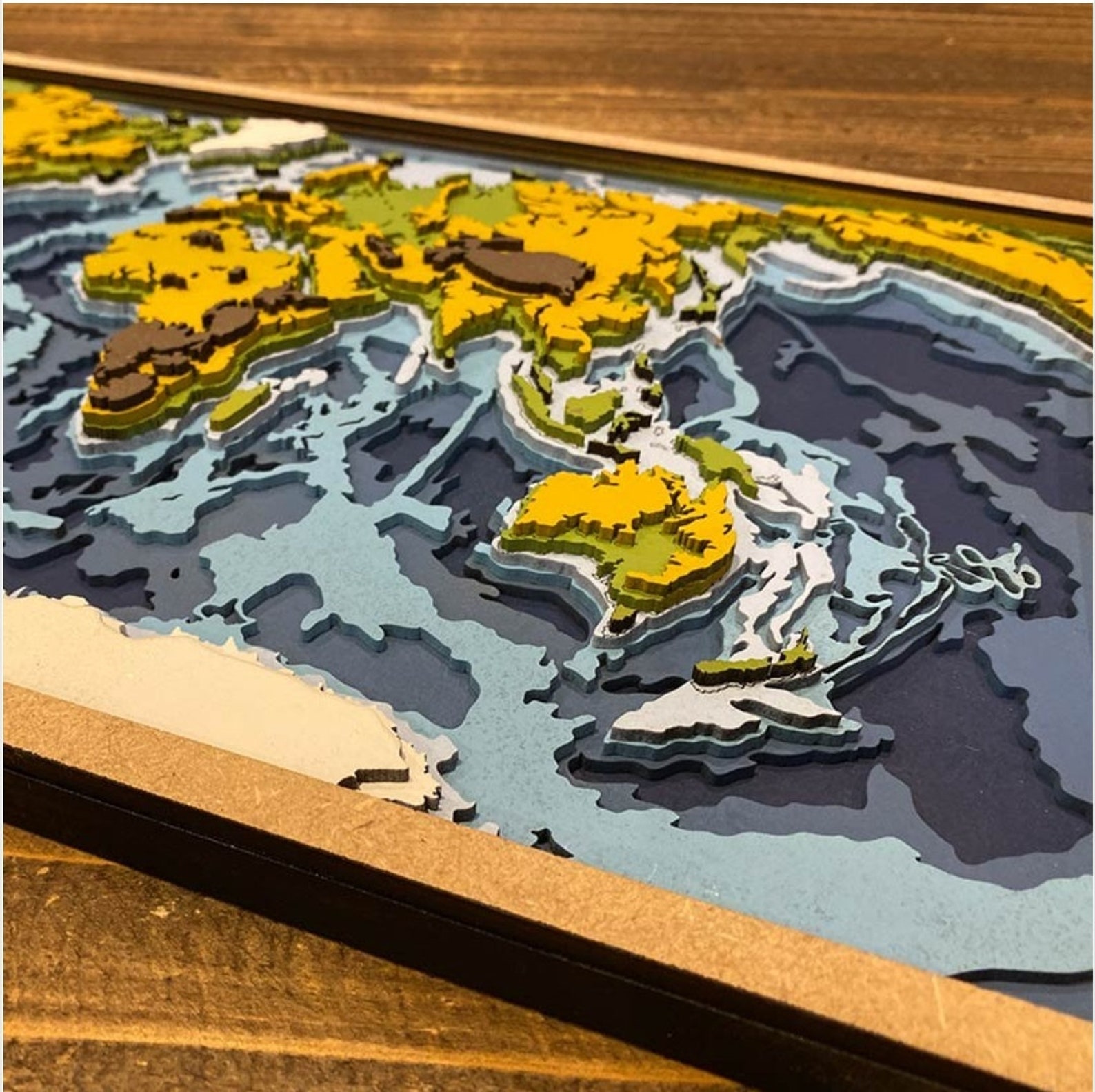 3D multilayer world map laser cutting gift map of the world  Etsy