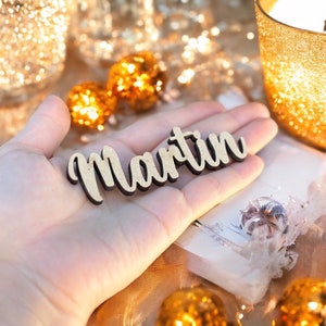 Marcasites Wood Personalized Names for Weddings Communions Baptisms Events