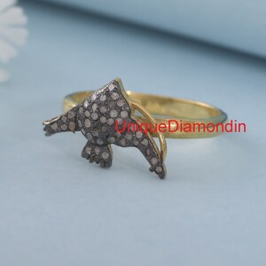 Beautiful design Natural diamond 925 starling silver ring, Light weight diamond ring, Handmade finish diamond ring,