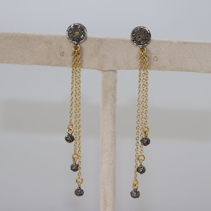 Natural pave diamond antique look earring, 925 sterling silver handmade finish beautiful earrings, light weight earrings,