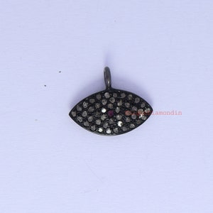 Evil Eye Pave Diamond Ruby Pendant, Sterling Silver Charm
