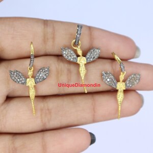 Natürliches Diamant-Anhänger-Ohrring-Schmuckset, 925 Starling Silber Anhänger-Ohrring-Set, Hochzeits-Schmuck-Set, Geschenk-Schmuck-Set