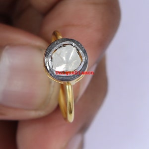 Natural polki Diamond ring, 925 Sterling silver handmade ring, wedding jewelry ring, Gift item ring, anniversary gift jewelry rings,
