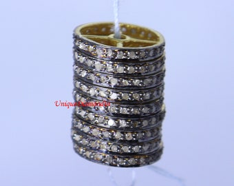 12mm/10mm/8mm/6mm Natural Diamond Spacer Connected Beads Washer Finding, 925 starling silver Handmade finish spacer washer jewelry