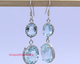 Orecchini Acquamarina E Diamanti Gemma Taglio Smeraldo Roma - Foto 9