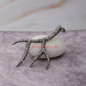 Natural Rose cut diamond Very beautiful pendant necklace, 925 sterling silver handmade finish diamond necklace pendant, New style pendant,