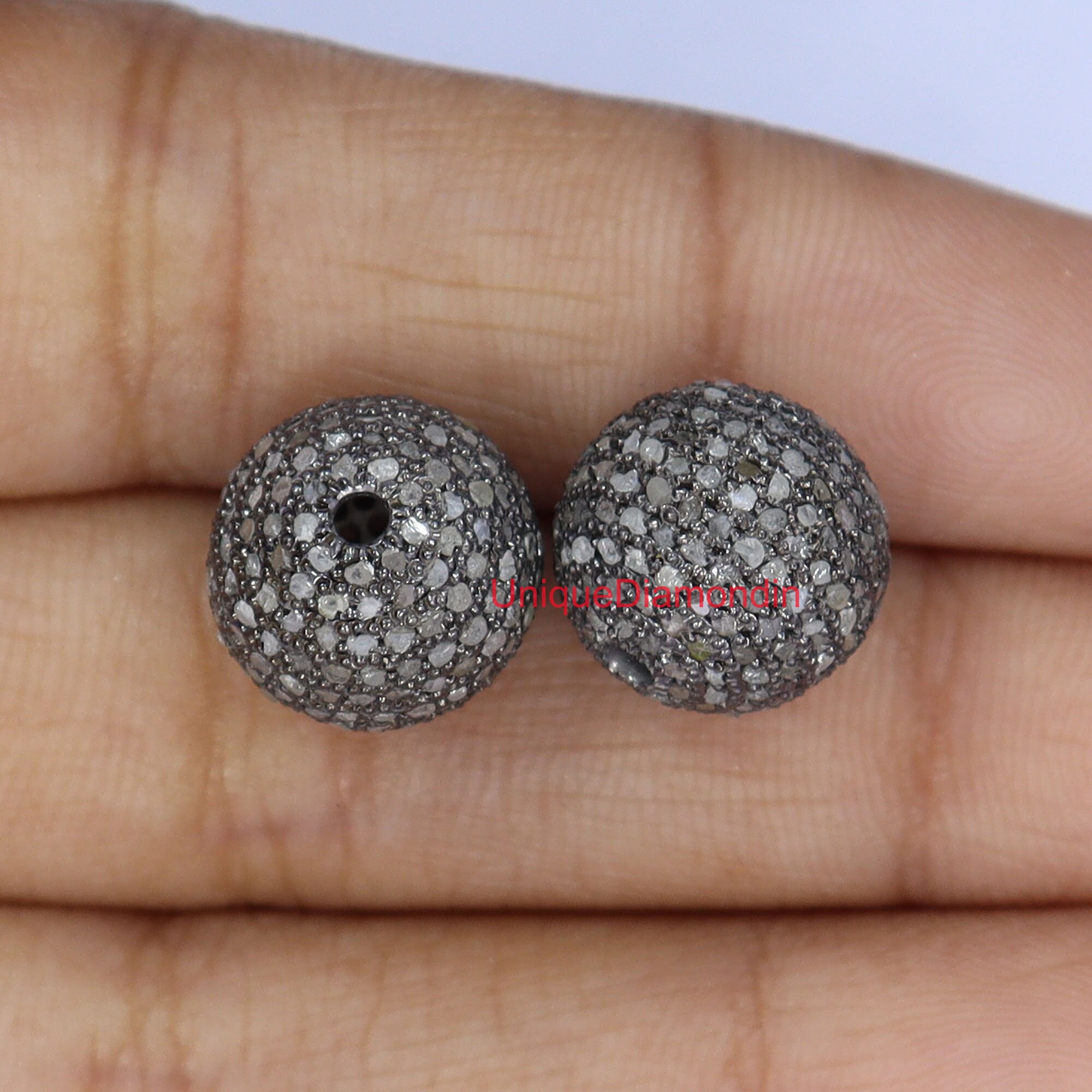 Wholsale price 12mm round ball beads, Natural pave diamond ball beads , 925 sterling silver handmade jewelry diamond jewelry diamond beads,
